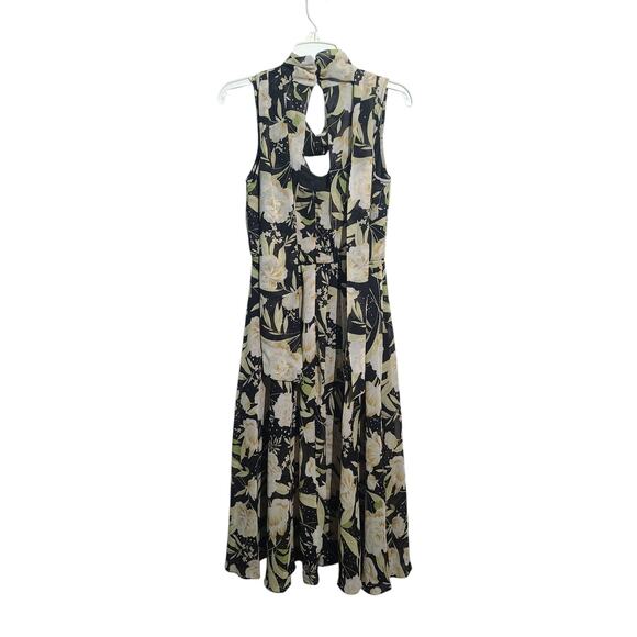 White House Black Market Halter Keyhole Button Back Dress NWT Size 4 - Picture 3 of 7